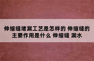 伸缩缝堵漏工艺是怎样的 伸缩缝的主要作用是什么 伸缩缝 漏水